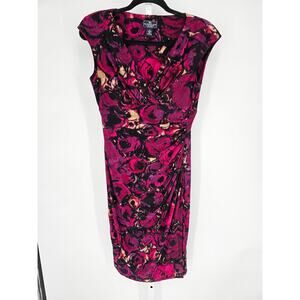 American Living Dress Women's Sleeveless Purple Wrap V-neck Midi Dress Size 6